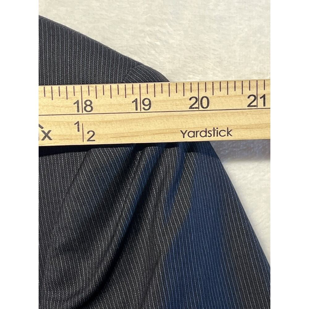 Jos A Bank Signature 42L Navy Blue Ghost Stripe Silk Wool Blazer Suit Jacket - Picture 11 of 15